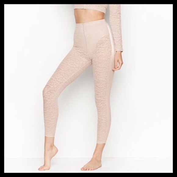 Victoria's Secret Total Knockout High Waist Leggings Sheer Leopard Print - Picture 4 of 9